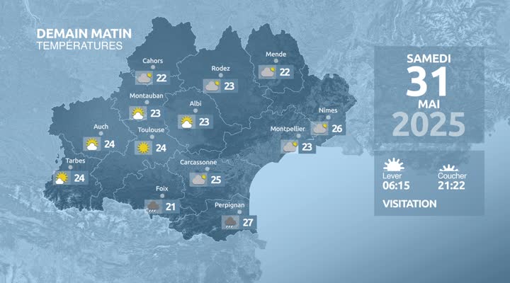 Meteo en Occitanie du Vendredi 30 mai 2025 à 16 heures