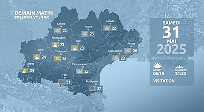 Meteo en Occitanie du Vendredi 30 mai 2025 à 16 heures