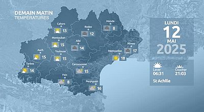 Meteo en Occitanie du Dimanche 11 mai 2025 à 16 heures