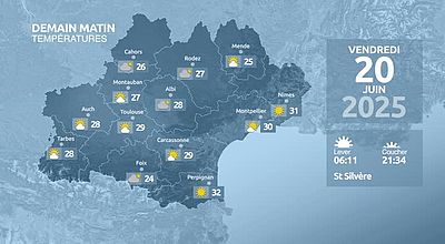 Meteo en Occitanie du Jeudi 19 juin 2025 à 16 heures