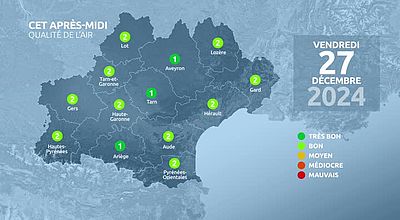 Meteo en Occitanie du Vendredi 27 décembre 2024 à 11 heures