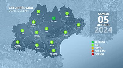 Meteo en Occitanie du Samedi 05 octobre 2024 à 11 heures