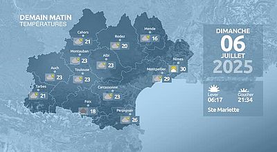 Meteo en Occitanie du Samedi 05 juillet 2025 à 16 heures
