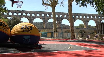 Basketball : Les équipes internationales de 3x3 en compétition au Pont-du-Gard