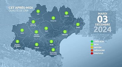 Meteo en Occitanie du Mardi 03 décembre 2024 à 11 heures