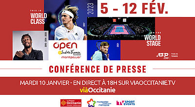 REPLAY Conférence de presse de l'Open Sud de France Montpellier 2023