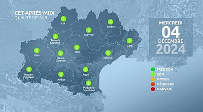 Meteo en Occitanie du Mercredi 04 décembre 2024 à 11 heures