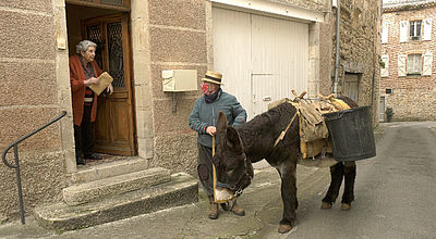 Un âne pour ramasser les déchets à Saint-Antonin-Noble-Val