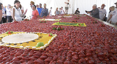 La plus grande tarte aux fraises du monde dégustée à Lapeyrouse-Fossat en Haute-Garonne