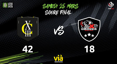 Replay Carcassonne / Limoux - 17e journée du championnat de France Élite 1 de rugby à XIII