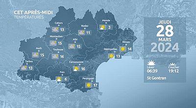 video | Meteo en Occitanie du Jeudi 28 mars 2024 à 07 heures