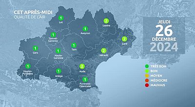 Meteo en Occitanie du Jeudi 26 décembre 2024 à 11 heures