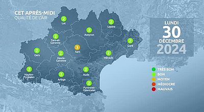 Meteo en Occitanie du Lundi 30 décembre 2024 à 11 heures