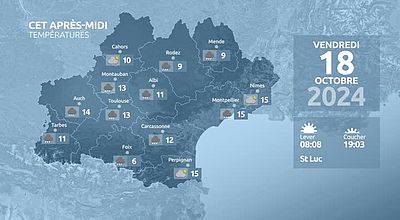 Meteo en Occitanie du Jeudi 17 octobre 2024 à 23 heures