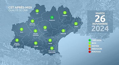 Meteo en Occitanie du Mardi 26 novembre 2024 à 11 heures