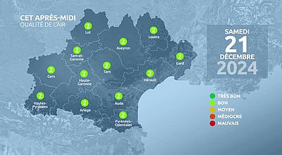 Meteo en Occitanie du Samedi 21 décembre 2024 à 11 heures